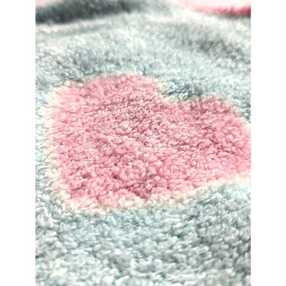 Hartstrings Vintage 1990s Light Blue Chenille Pink Heart Sweater | Baby Size 24M - Picture 5 of 9